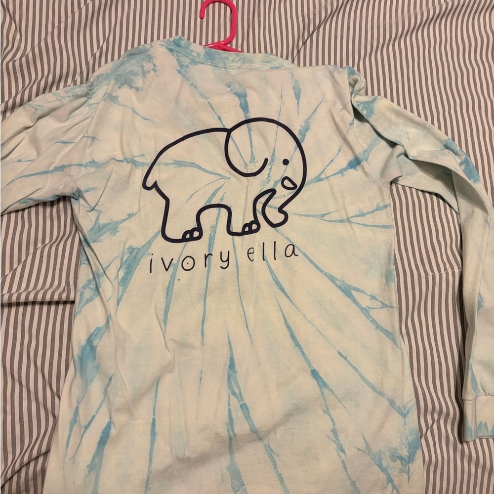 Ivory Ella Aqua Tie-Dye Long Sleeve Tee